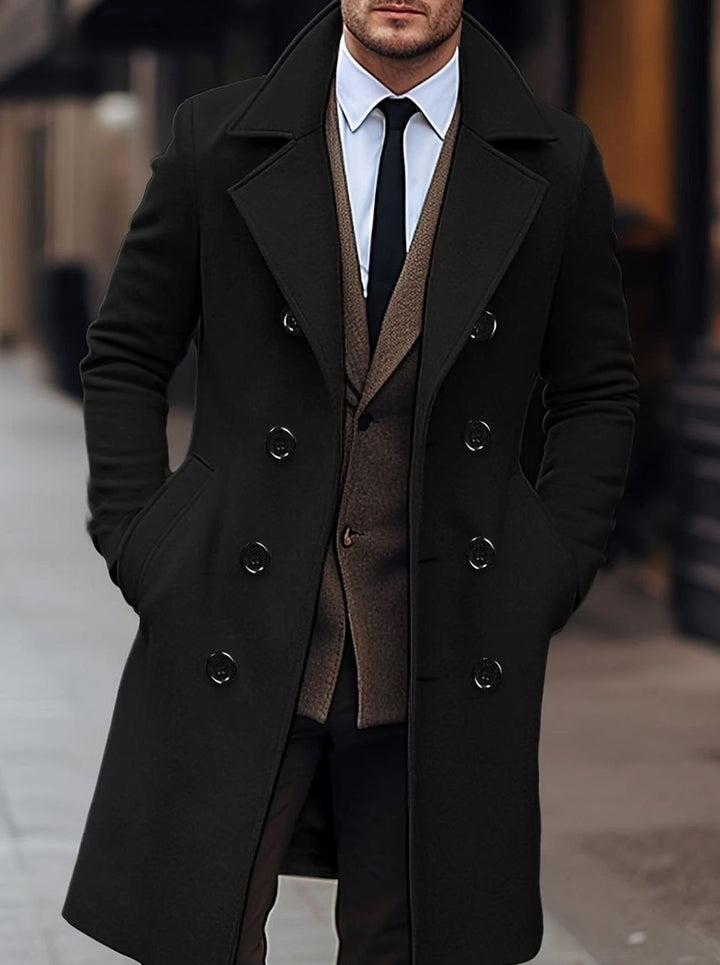 Jago | Men's Tailored Double-Breasted Wool Overcoat