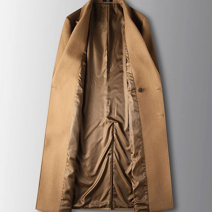 Taliesin | Men's Long Tailored Double-Breasted Wool Overcoat