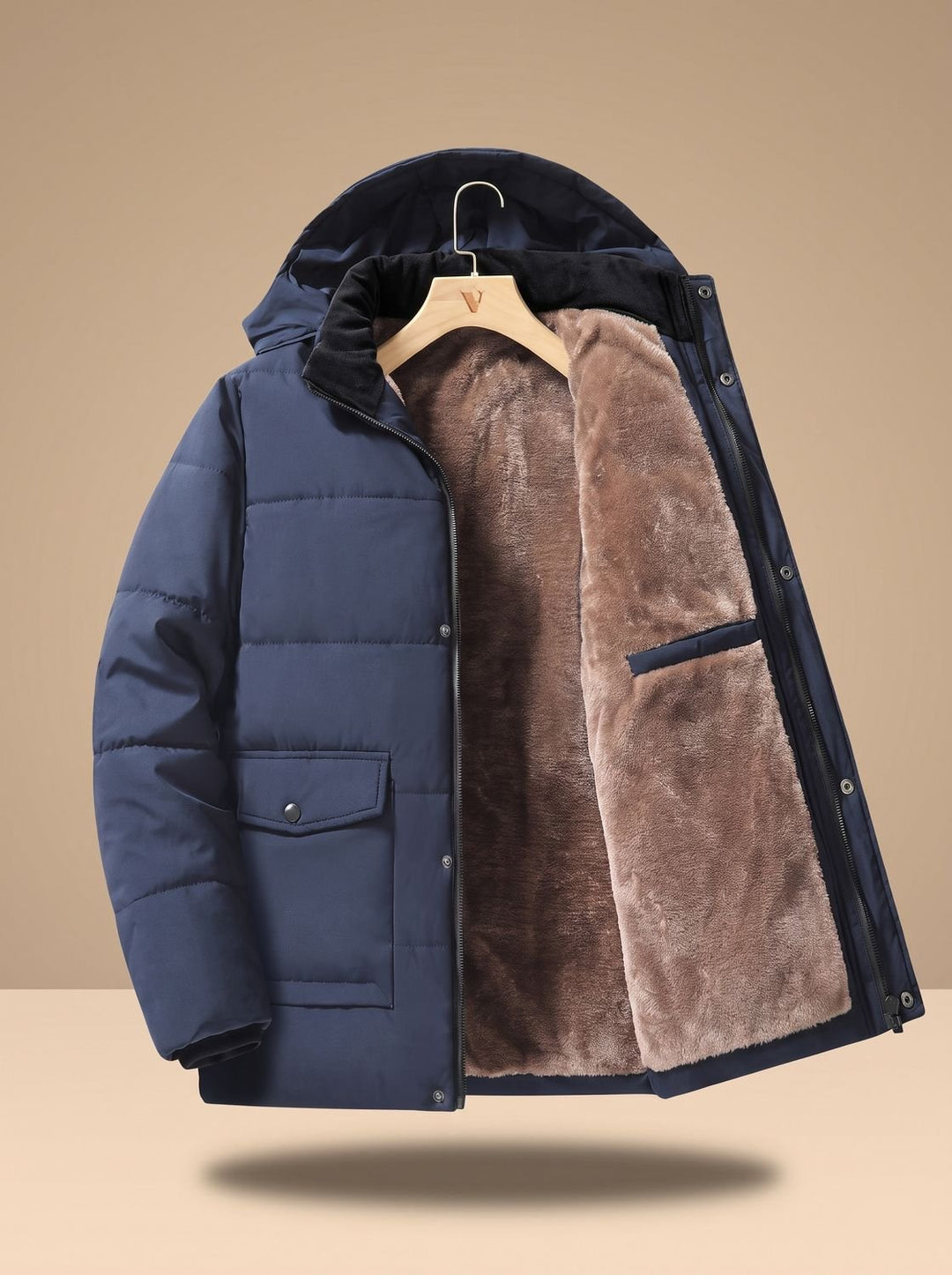 Alban | Men's Fleece-Lined Hooded Quilted Puffer Jacket