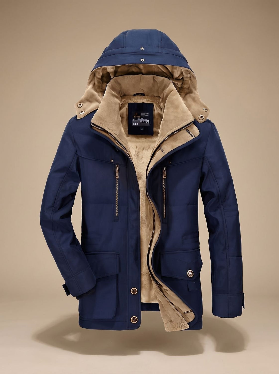 Owain | Men's Fleece-Lined Hooded Multi-Pocket Winter Parka