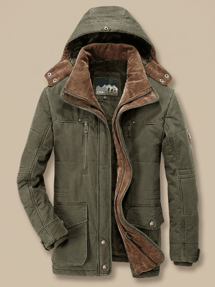 Owain | Men's Fleece-Lined Hooded Multi-Pocket Winter Parka