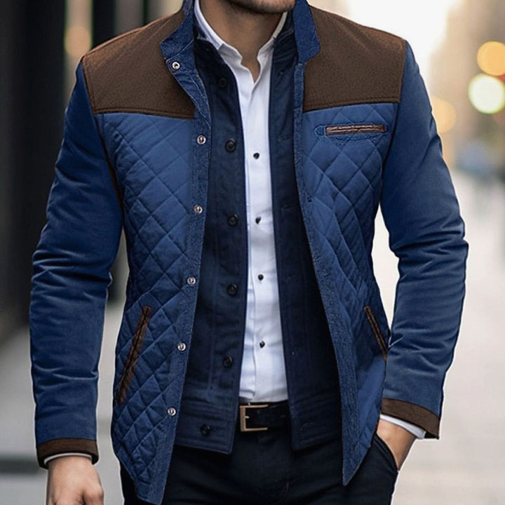 Griffith | Men's Colour Block Quilted Stand Collar Jacket
