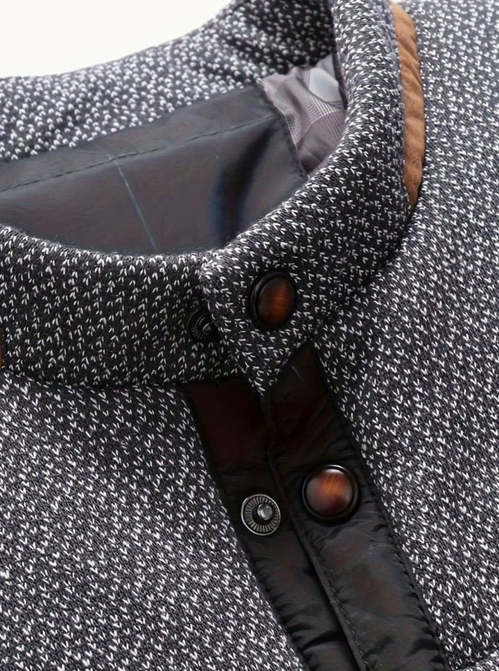 Dafydd | Men's Diamond-Quilted Stand Collar Snap-Front Jacket