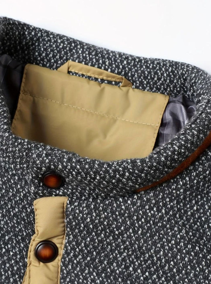 Dafydd | Men's Diamond-Quilted Stand Collar Snap-Front Jacket