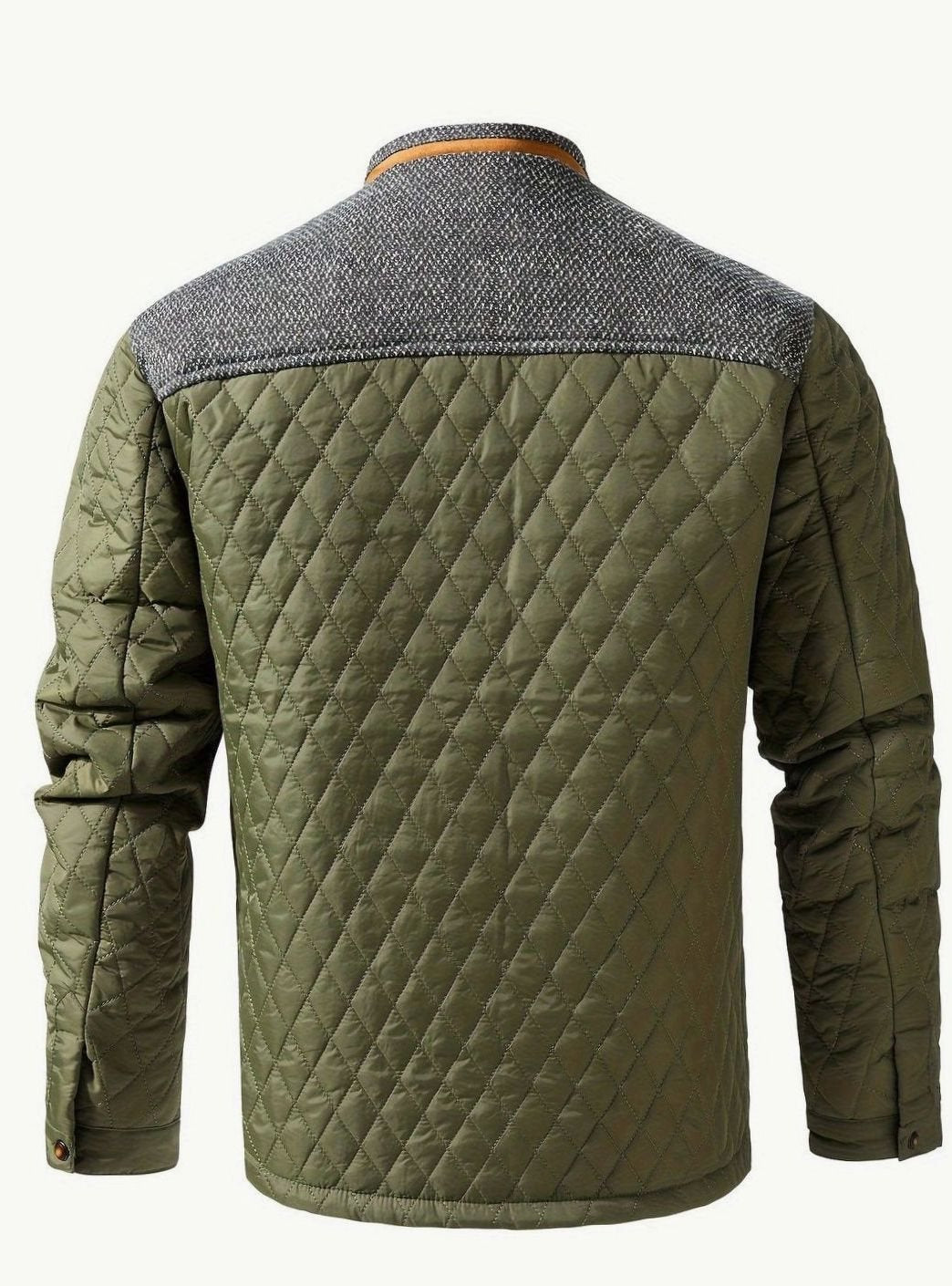 Dafydd | Men's Diamond-Quilted Stand Collar Snap-Front Jacket