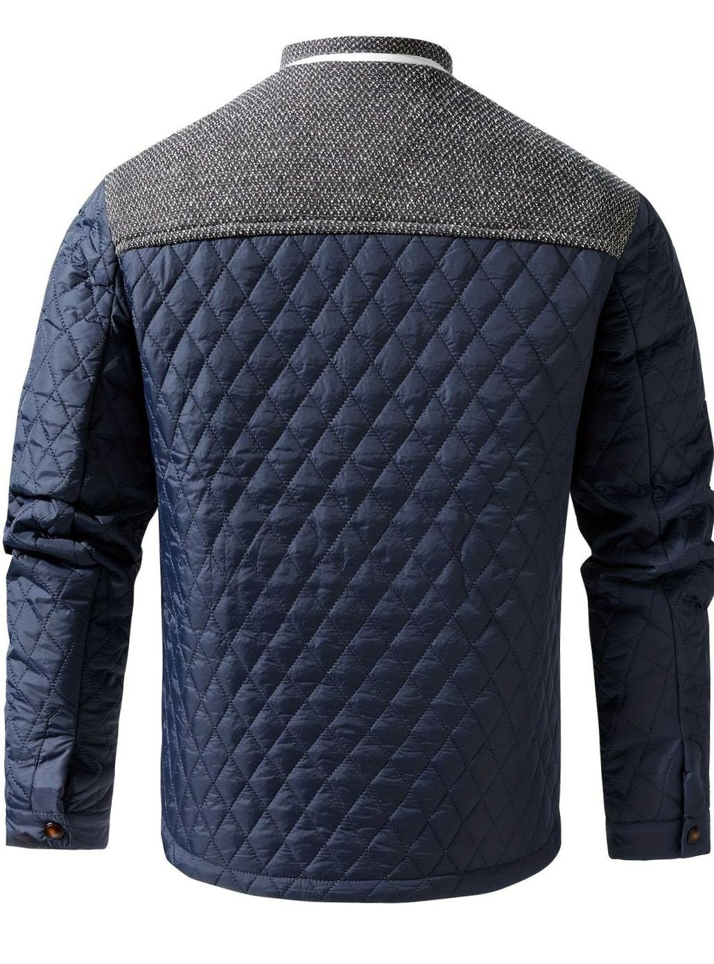 Dafydd | Men's Diamond-Quilted Stand Collar Snap-Front Jacket