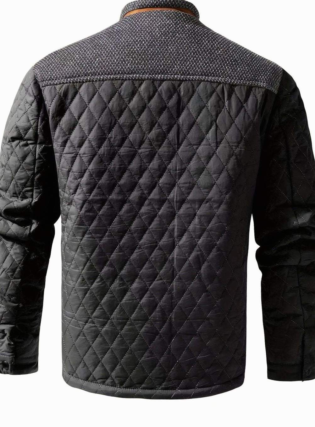 Dafydd | Men's Diamond-Quilted Stand Collar Snap-Front Jacket