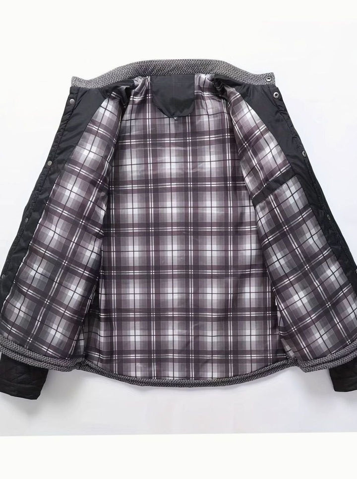 Dafydd | Men's Diamond-Quilted Stand Collar Snap-Front Jacket