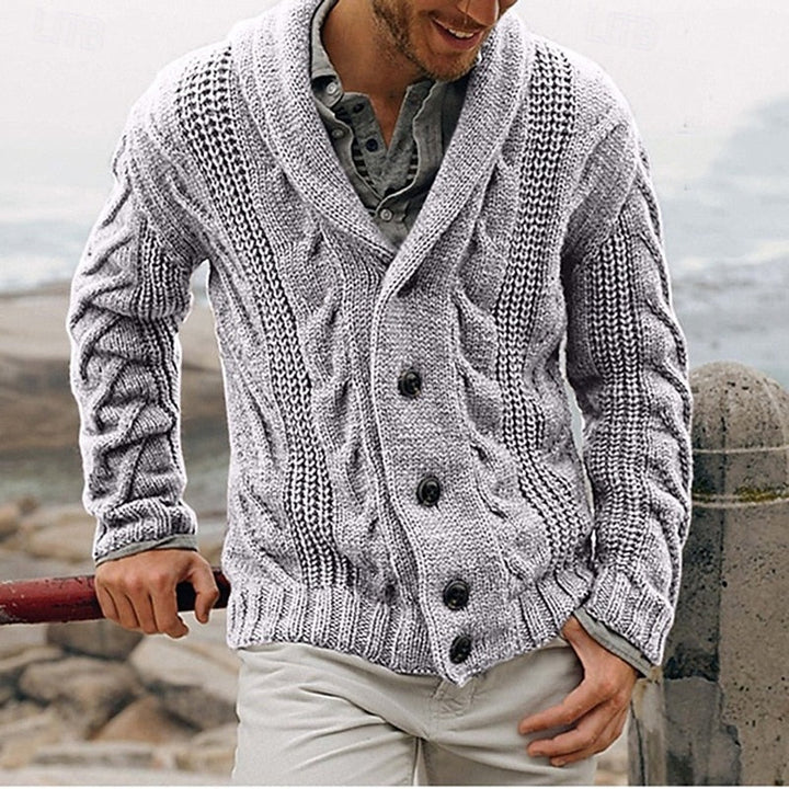 Wallace | Men's Cable Knit Shawl Collar Cardigan