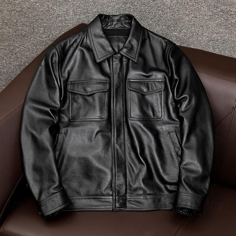 Keir | Men's Classic Zip-Up Biker Jacket