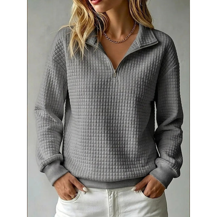 Liza | Women's Textured Half-Zip Sweatshirt