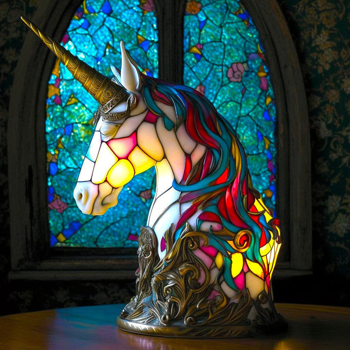 Colourful Animal Night Light – Stained Glass Style Decorative Table Lamp with 20 Animal Designs