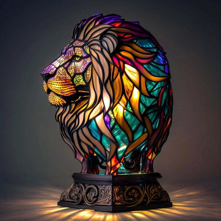Colourful Animal Night Light – Stained Glass Style Decorative Table Lamp with 20 Animal Designs
