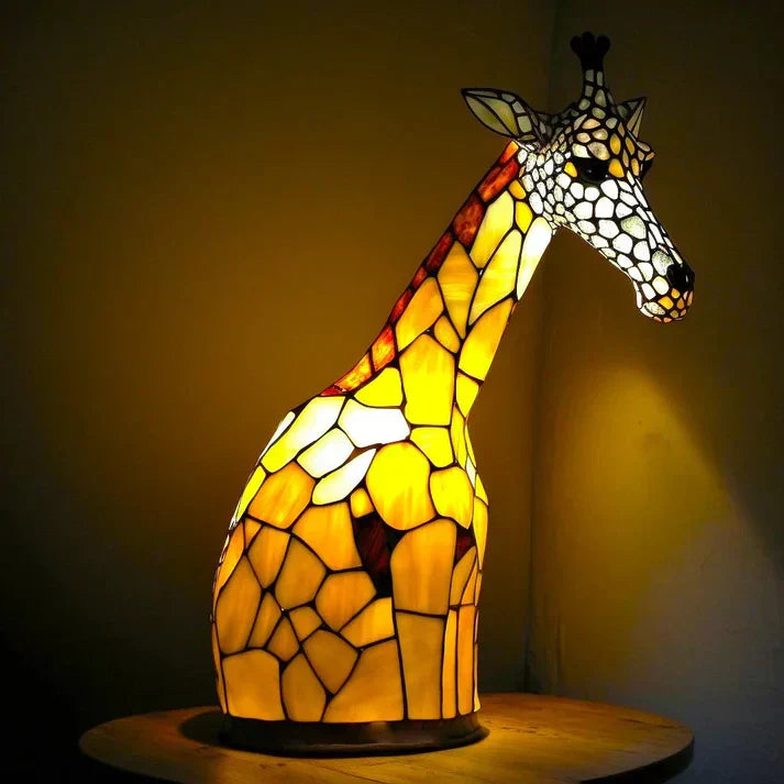 Colourful Animal Night Light – Stained Glass Style Decorative Table Lamp with 20 Animal Designs