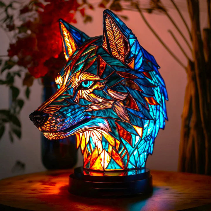 Colourful Animal Night Light – Stained Glass Style Decorative Table Lamp with 20 Animal Designs