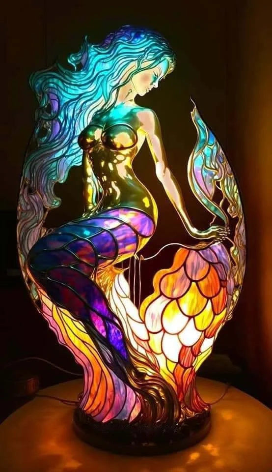 Colourful Animal Night Light – Stained Glass Style Decorative Table Lamp with 20 Animal Designs