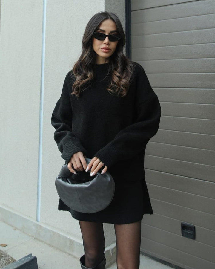 Aisling | Women's Ribbed Knit Jumper and Midi Skirt Set