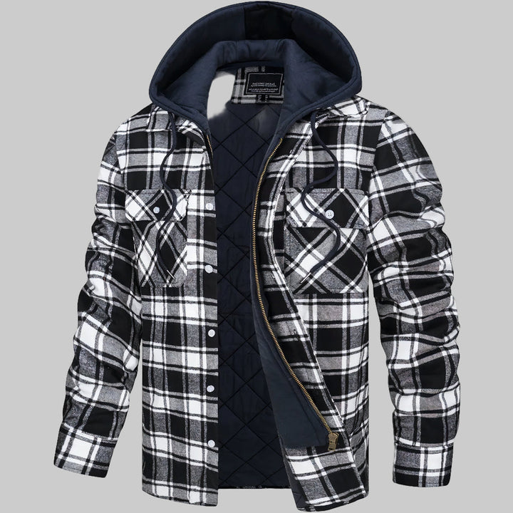 Frank | Men's Quilted Plaid Hooded Shirt Jacket