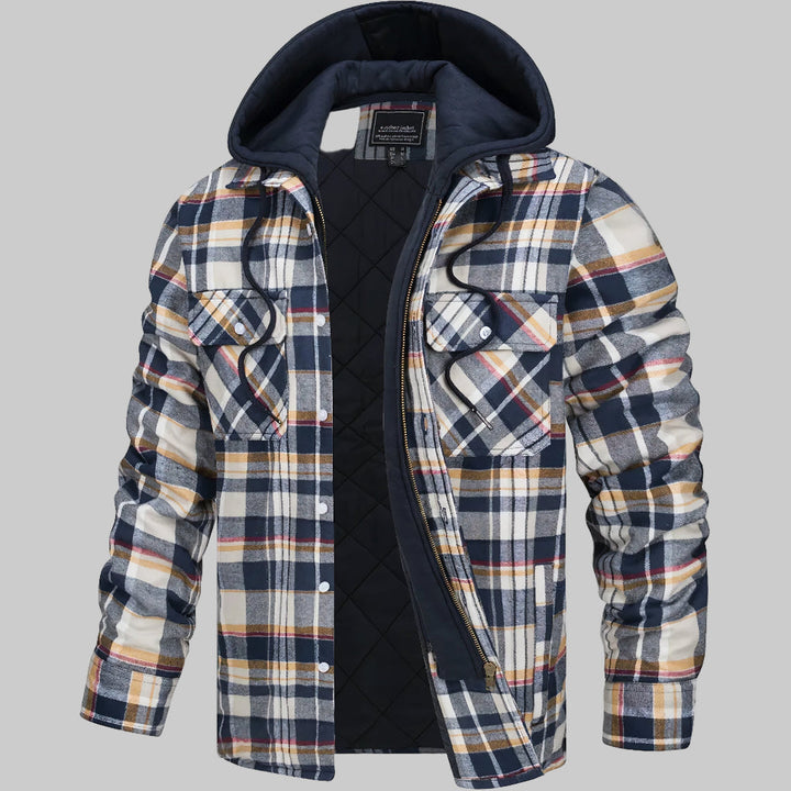 Frank | Men's Quilted Plaid Hooded Shirt Jacket