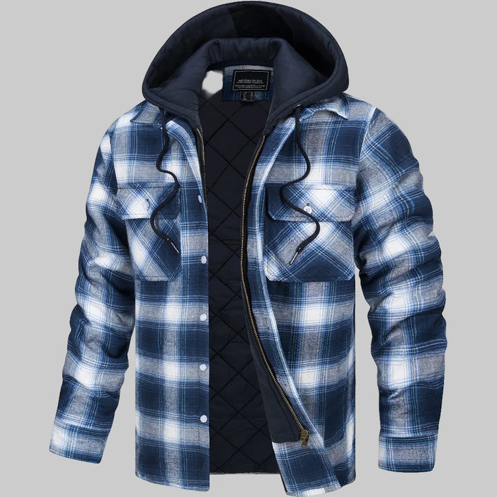 Frank | Men's Quilted Plaid Hooded Shirt Jacket