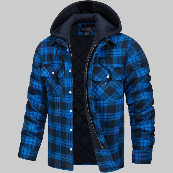 Frank | Men's Quilted Plaid Hooded Shirt Jacket