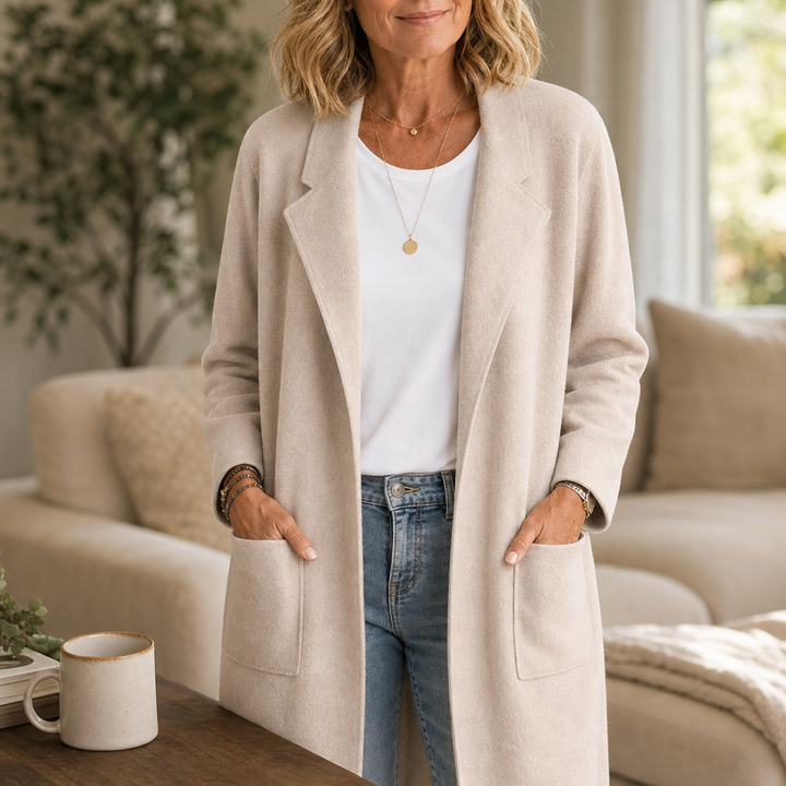 Nerissa | Women's Longline Open-Front Winter Coat with Pockets