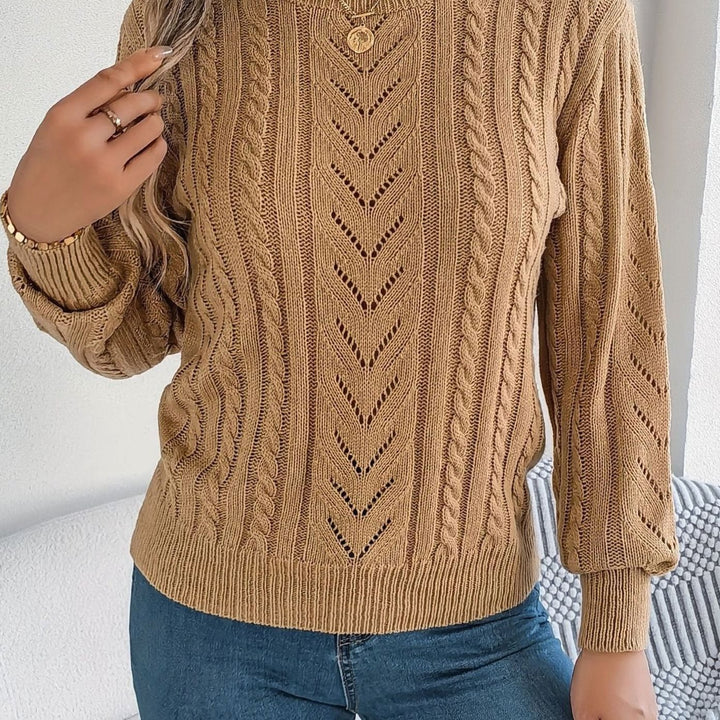 Ismay | Women's Cable Knit Openwork Crew Neck Jumper