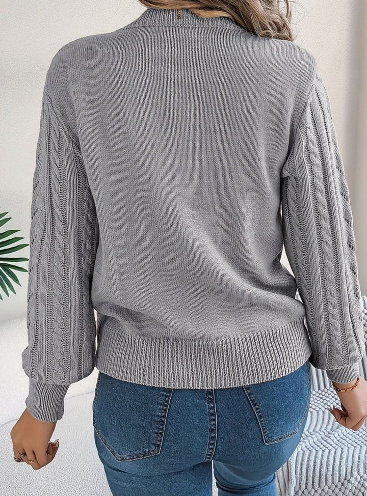 Ismay | Women's Cable Knit Openwork Crew Neck Jumper