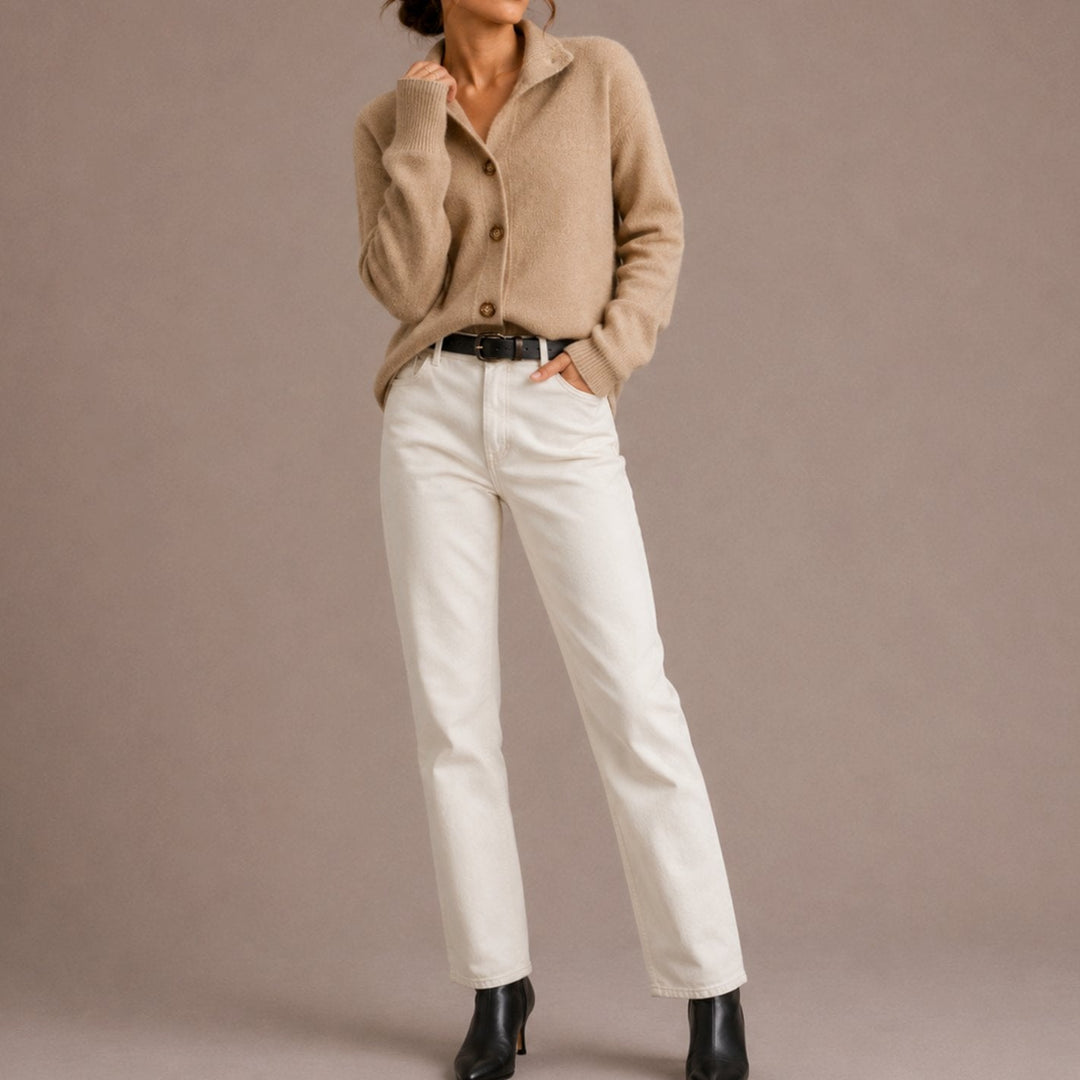 Sybella | Women's Collared Button-Up Relaxed Knit Cardigan