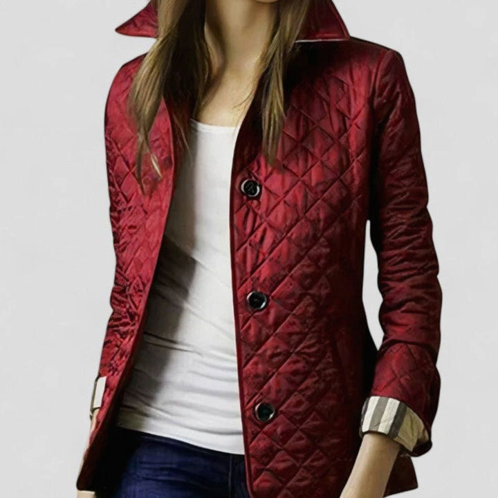 Rhoswen | Women's Tailored Diamond Quilted Button-Up Jacket