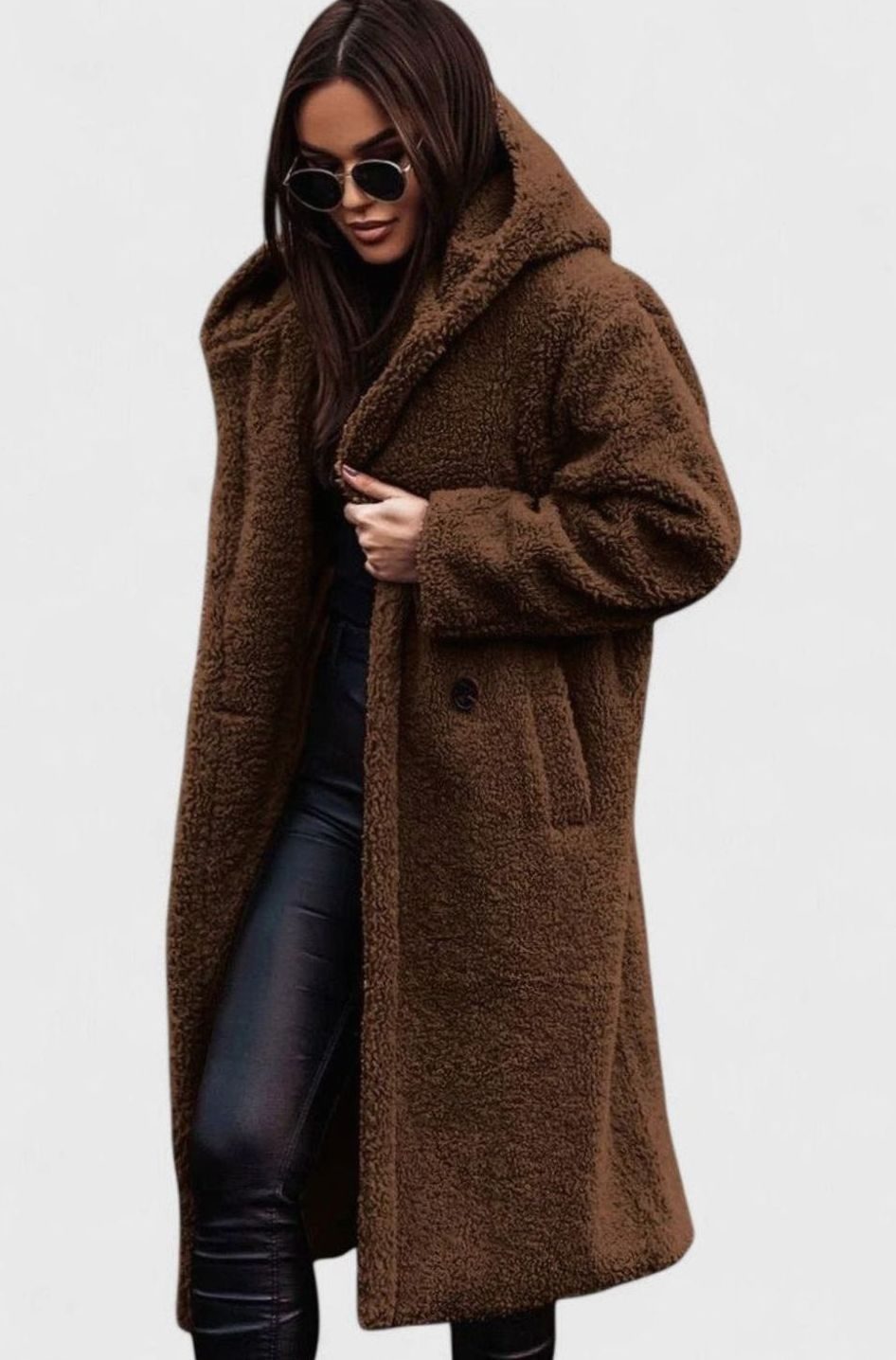 Araminta | Women's Oversized Longline Teddy Faux Fur Coat