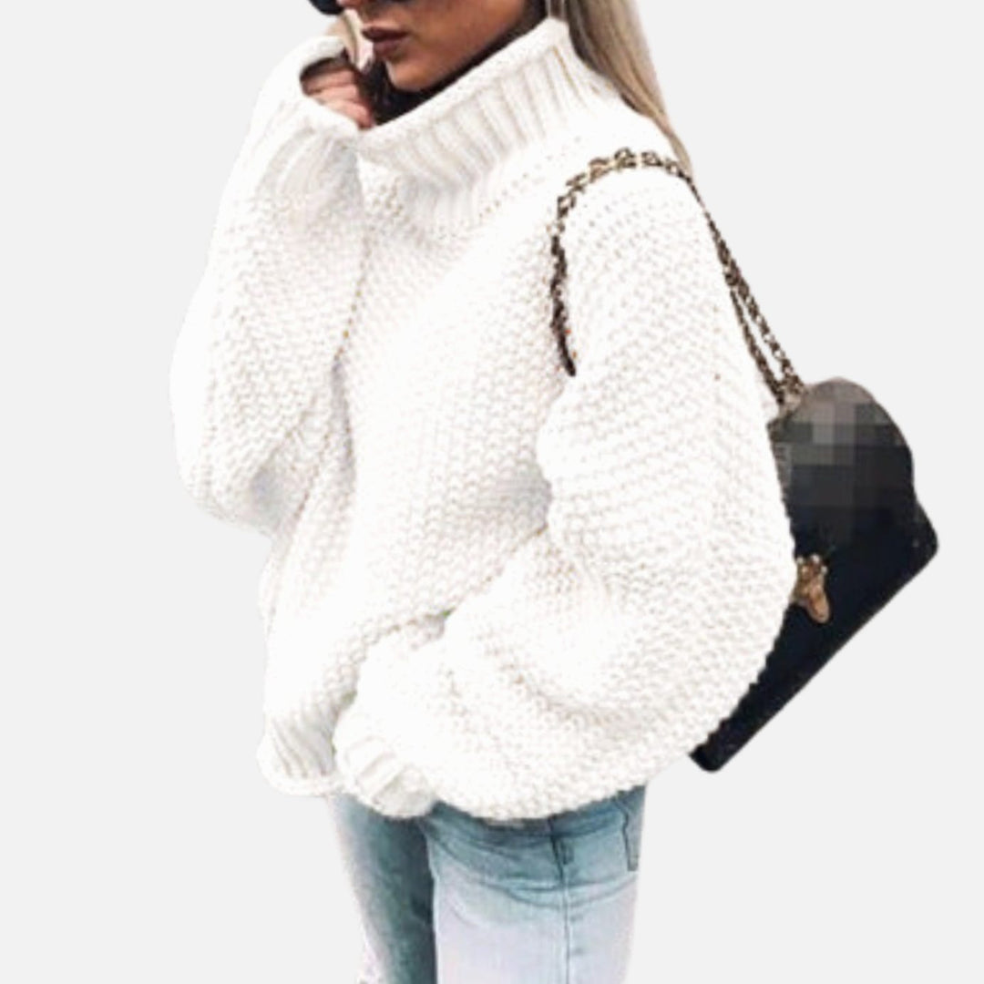 Arianwen | Women's Oversized Chunky Knit Roll Neck Jumper