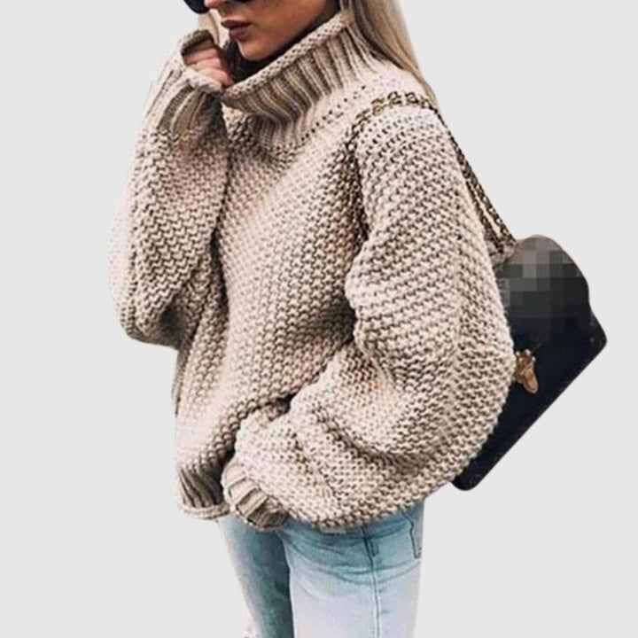 Arianwen | Women's Oversized Chunky Knit Roll Neck Jumper