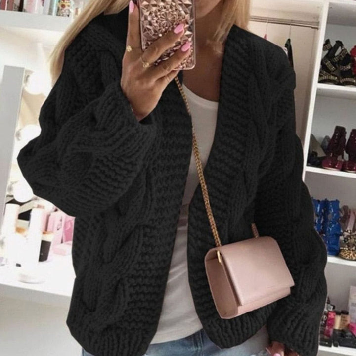 Mirren | Women's Oversized Chunky Cable Knit Open-Front Cardigan