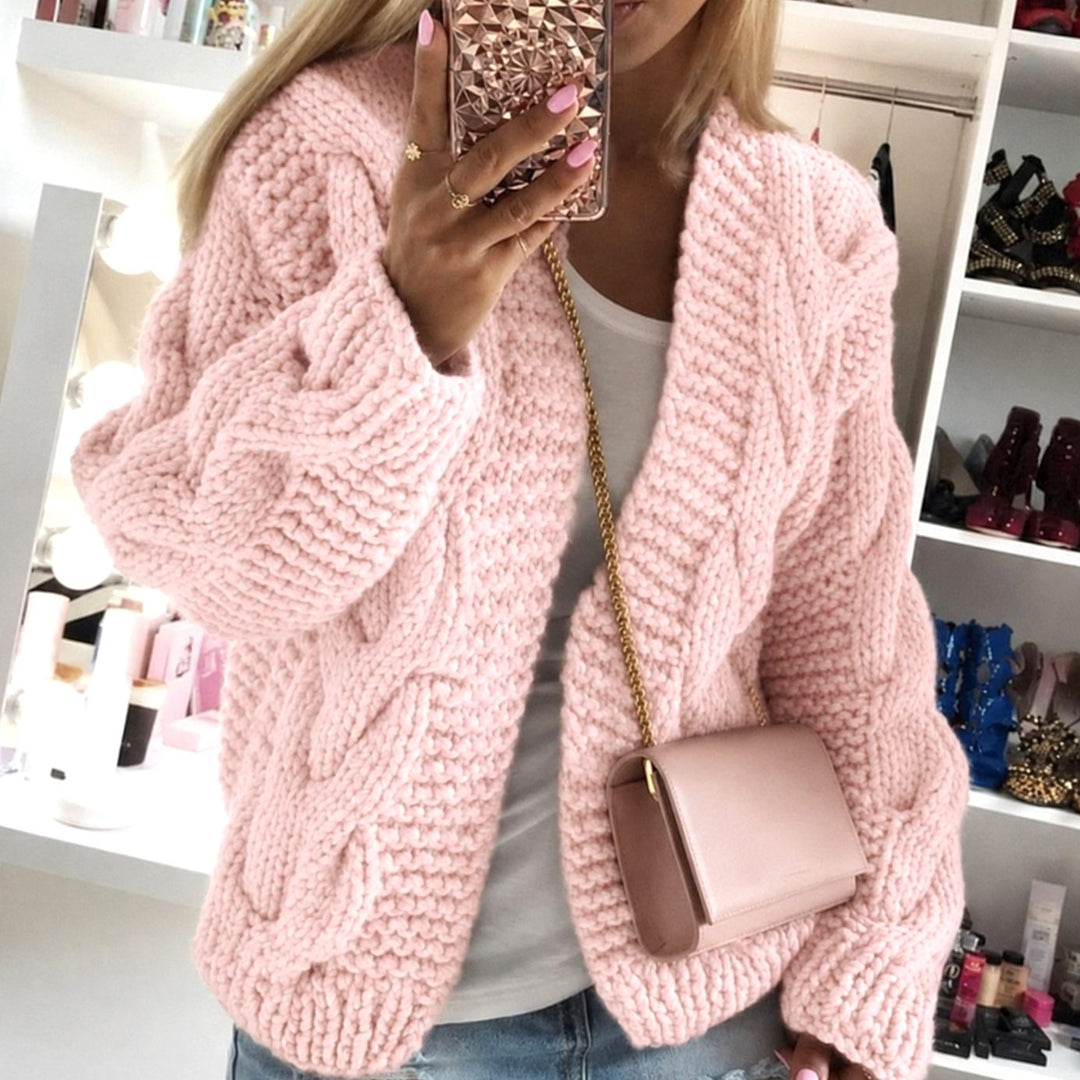 Mirren | Women's Oversized Chunky Cable Knit Open-Front Cardigan