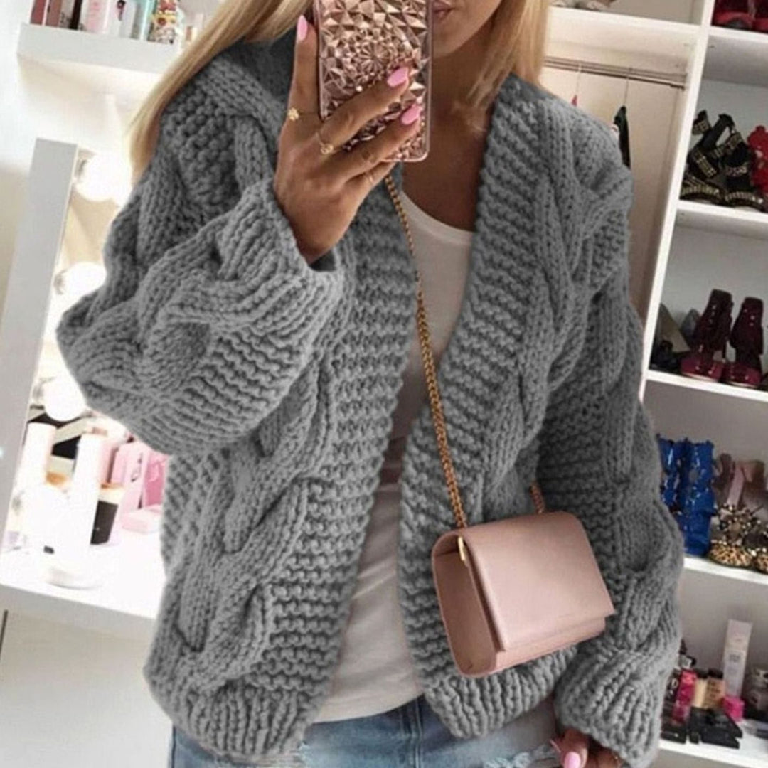 Mirren | Women's Oversized Chunky Cable Knit Open-Front Cardigan