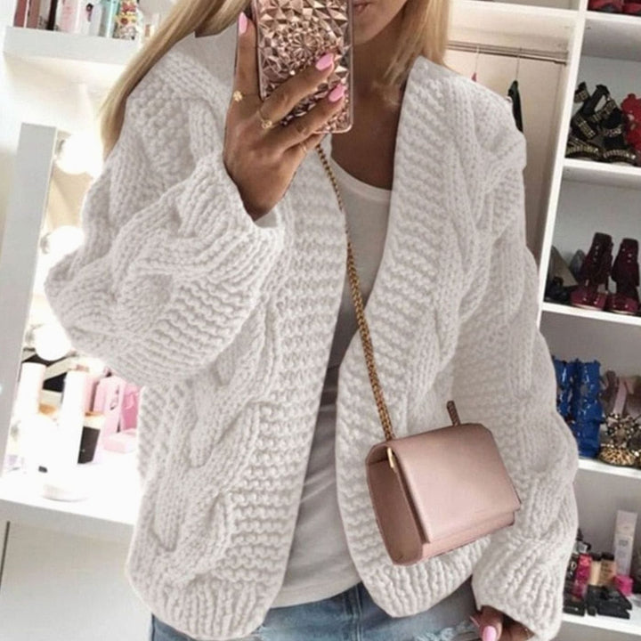 Mirren | Women's Oversized Chunky Cable Knit Open-Front Cardigan