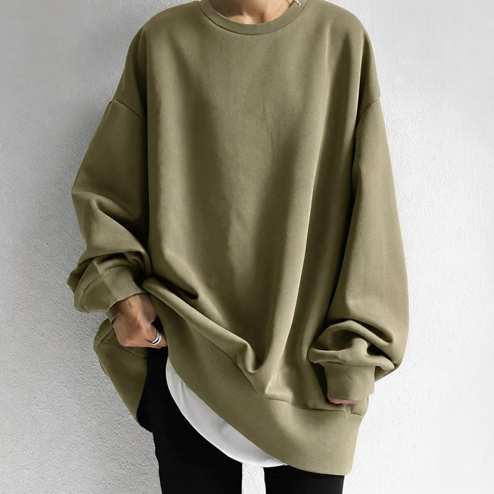 Anneliese | Women's Oversized Longline Crew Neck Tunic Jumper