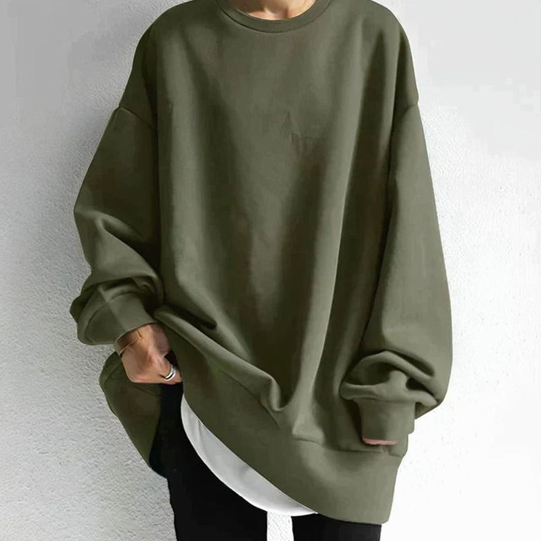 Anneliese | Women's Oversized Longline Crew Neck Tunic Jumper