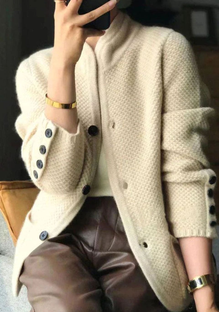 Kerith | Women's Slim Fit Stand Collar Button-Up Knit Cardigan