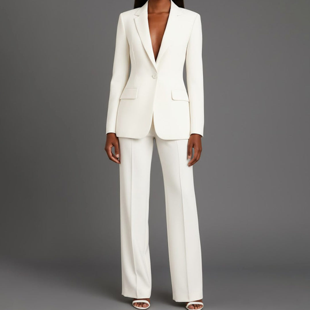 Chloe | Women's Tailored Blazer and Wide-Leg Trouser Suit Set