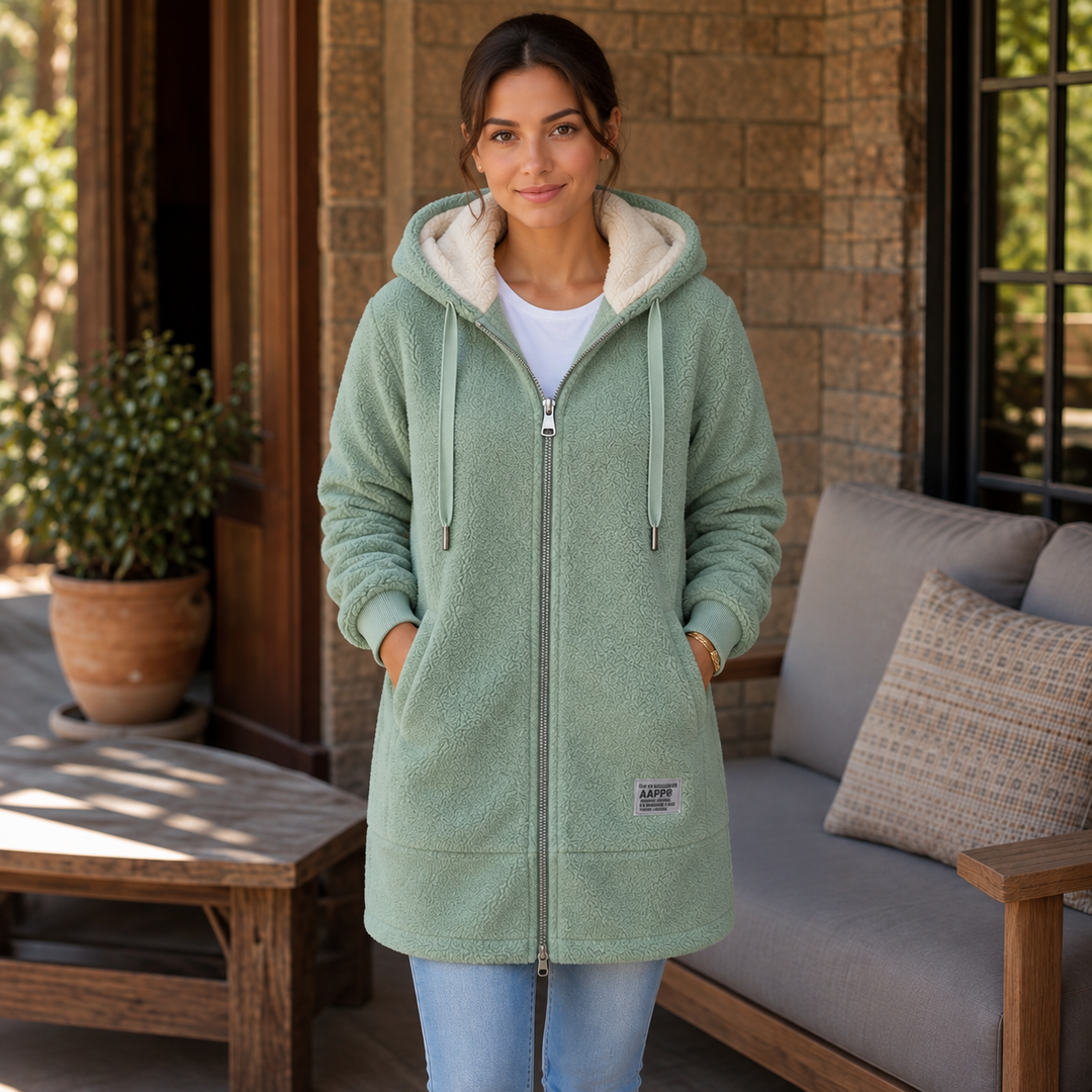Eirian | Women's Sherpa-Lined Hooded Full-Zip Fleece Jacket