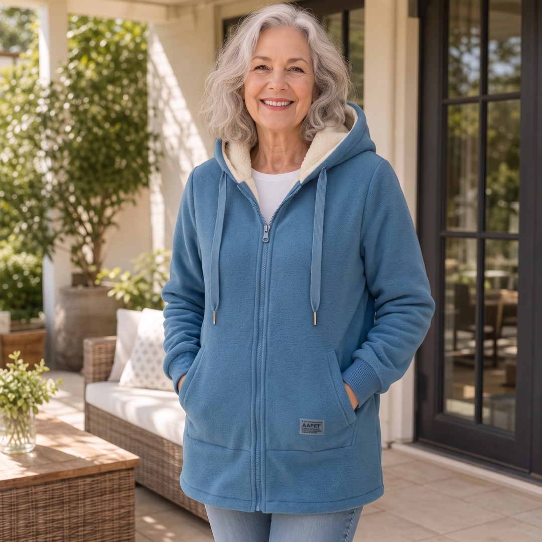 Eirian | Women's Sherpa-Lined Hooded Full-Zip Fleece Jacket