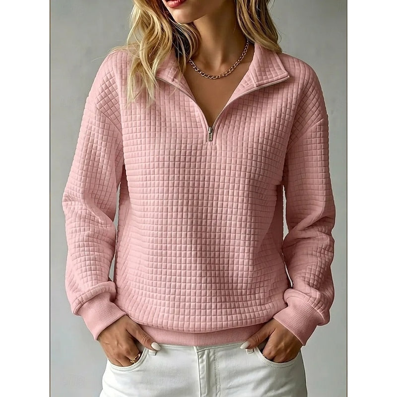 Liza | Women's Textured Half-Zip Sweatshirt